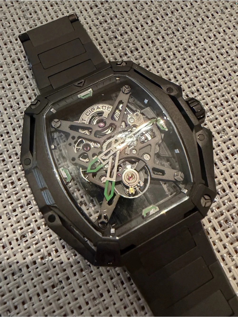 CIGA Design Skeleton Automatic Mechanical Watch in Stainless Steel, LIKE NEW